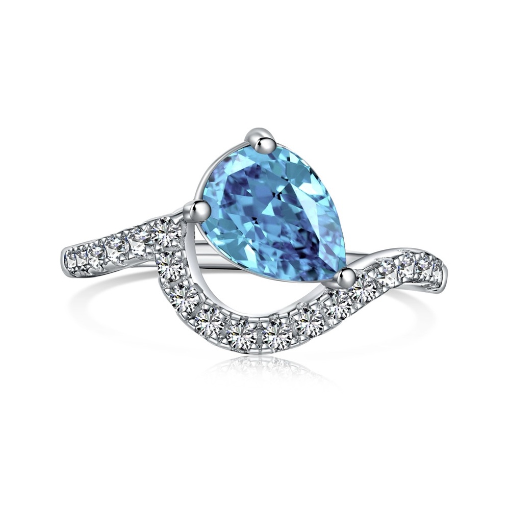 Sophisticated Blue and Silver Gemstone Ring